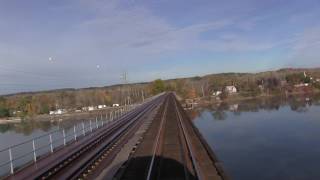 Hudson River Railroad Bridge Crossing from Back of Train  Mechanicville to Schaghticoke NY [upl. by Liuqa]