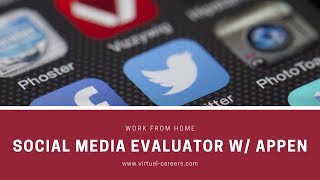 Work from Home w Appen as a Social Media Evaluator [upl. by Tichon]