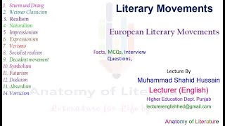 European Literary Movements PI I Literary Movements [upl. by Vanni]