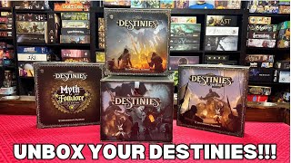 Destinies Big Box Unboxing Finally all games in one Box  Lucky Duck Games [upl. by Yllrebmik]