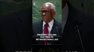 Watch Haitian Presidents Sip from a Giant Jug Lands Him in a Mess  Subscribe to Firstpost [upl. by Swinton]