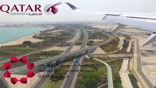 Landing at Hamad International Airport Doha Qatar Airways A350  A7ALI [upl. by Acinoj80]