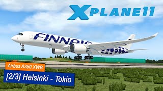 XPlane 11 8  Helsinki  Tokio  Finnair Airbus A350 XWB  FlightFactor  Abflug in EFHK [upl. by Peonir]