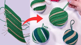 🧶Esferas tejidas a Crochet Patron INCREIBLE en 3D Faciles de tejer🎄🎄 [upl. by Nallaf]