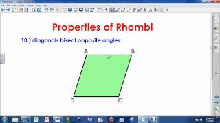 Properties of Rhombi Rhombus [upl. by Affer315]