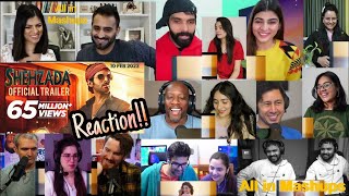 Shehzada Trailer Reaction Mashup  Kartik Aaryan Kriti Sanon  Rohit Dhawan [upl. by Nauqal]