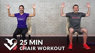 25 Min Chair Exercises Sitting Down Workout  Seated Exercise for Seniors Elderly amp EVERYONE ELSE [upl. by Yrrap]