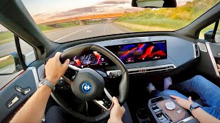 2023 BMW iX M60  POV Driving Impressions [upl. by Nairehs465]