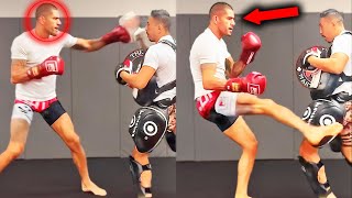 ALEX PEREIRA vs JAMAHAL HILL TRAINING FOOTAGE UFC 300 SPARRING PAD WORK [upl. by Anahpets783]