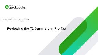 The T2 Summary in ProTax [upl. by Araec381]