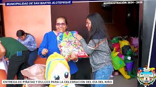 Entrega de piñatas y dulces para la celebración del día del niño en San Martin Jilotepeque [upl. by Atiuqaj482]