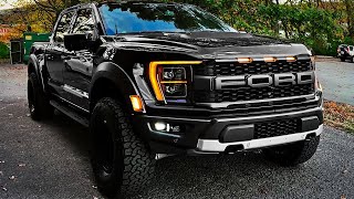 2023 Ford F150 Raptor Black  interior and Exterior Details Wild Truck [upl. by Kemppe]