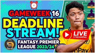 FPL DEADLINE STREAM GAMEWEEK 16  EARLY LIVERPOOL TEAM NEWS  Fantasy Premier League Tips 202324 [upl. by Rexanna180]