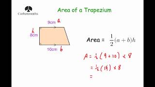 Area of a Trapezium  Corbettmaths [upl. by Oiramej]