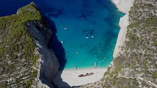 Zakynthos Shipwreck Beach  Navagio Beach aka Smugglers Cove  Drone Footage  License 4k [upl. by Gairc]