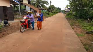 Rural life in Isan Thailand Morning ride around the village [upl. by Hsitirb698]