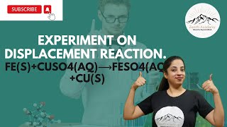 Experiment Displacement reaction FesCuSO4​aq⟶FeSO4​aqCus science displacementreaction [upl. by Odlopoel]