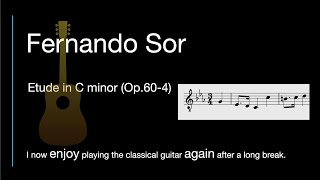 Fernando Sor  Etude in C minor Op60 No4 [upl. by Uttica]