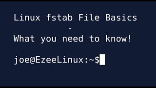 Linux fstab File Basics  What you need to know [upl. by Roddie]