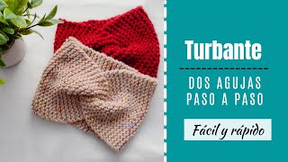 🧶TURBANTE  VINCHA TEJIDA A DOS AGUJAS [upl. by Luttrell]