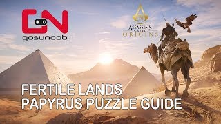 Assassins Creed Origins Fertile Lands Papyrus Puzzle Guide [upl. by Barnabas468]