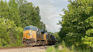 CSX ES40DC 5206 w Fake K3LA Leads 6Engine M50227 on 72724 [upl. by Scotney]