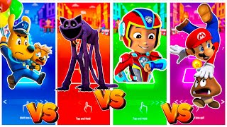 Sheriff Labrador 🆚 CatNap 🆚 Mario 🆚 Paw Patrol Ryder 🎶 Tiles Hop EDM Rush [upl. by Tara]