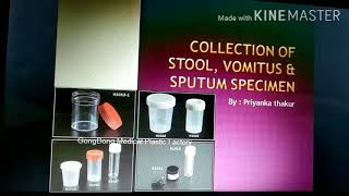 Collection of stool vomitus amp sputum specimen FON [upl. by Joette]