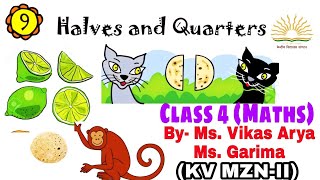 HALVES AND QUARTERS Class 4 Maths हिंदी में  Chapter 9 PART2 Solved Text Questions  NCERT CBSE [upl. by Marjy]