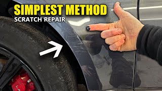 EASIEST way to repair car scratches at home inc Metallics Using a cordless drill Save Money [upl. by Sillert281]