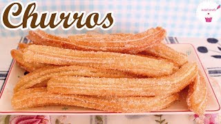 CHURROS 💖 churros caseros SIN HUEVO  Postres de Vane [upl. by Maroney]