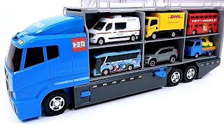 トミカ☆トミカのミニカーを開封してコンボイへ収納。Tomica☆Tomica miniature cars opened and stored in convoy [upl. by Madlen]