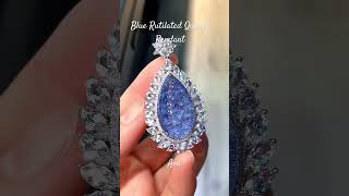 Blue Rutilated Quartz Pendant crystals jewelry lucky [upl. by Bushore]