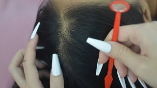 ASMR Tingting Scalp Check Focus Hair Parting Hair Sounds Relaxing For Rest And Deep Sleep [upl. by Akimet]