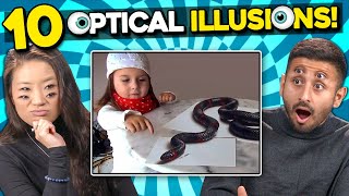 Adults React To 10 Mind Blowing Optical Illusions [upl. by Arfihs505]