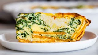 Crustless Spinach Quiche  The best vegetarian recipe [upl. by Amarette]