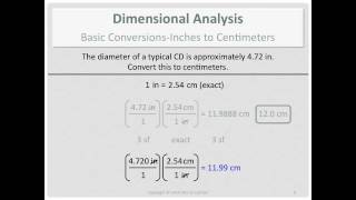 Dimensional Analysis Basic ConversionsInches to Centimeters [upl. by Ynnhoj404]