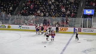 Laval Rockets Xavier Simoneau and Belleville Senators Jonathan Aspirot get into a brief fight 38 [upl. by Coraline446]