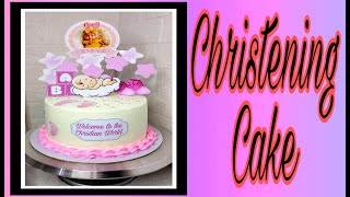 I made simple Baptism Cake for a baby girl  Angel BakingwithMommy [upl. by Hcire450]