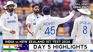 India vs New Zealand 1st Test Day 2 Full Match Highlights  IND vs NZ 1st Test 2024 Day 2 Highlights [upl. by Remas]