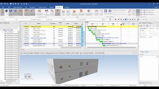 Synchro Pro 4D tutorial 1 BIM 4D planning and scheduling real time work animation office building [upl. by Annayar]