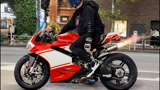 DUCATI 1299 Superleggera🔥 Panigale Akrapovic full exhaust sound This is a monster machine😂 [upl. by Einnel]