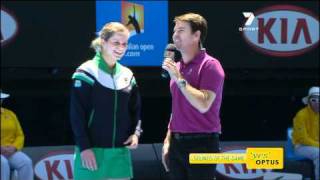 Kim Clijsters chided commentator Todd Woodbridge at the Australian Open [upl. by Phaedra]