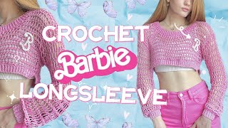 Crochet BARBIE longsleeve💖 beginner friendly ✨ [upl. by Katharyn740]