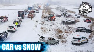 Car ice Sliding crash Winter weather No brakes [upl. by Aday]