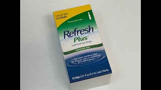 Refresh Plus Lubricant Eye Drops Unboxing [upl. by Soane155]