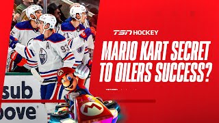 AllIn Oilers unwind with Mario Kart much to Draisaitls dismay [upl. by Lowney]