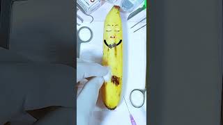 Big Worms in the Banana Needs fruit surgery to remove the worms Jidoodle shorts fruitsurgery [upl. by Frechette942]