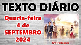 🟠 Texto diário de hoje em português ✅ Quartafeira 4 de setembro 2024 [upl. by Gnni513]