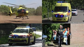 Incident Eikakkerhoeven Rosmalen OvDG 21801 Ambulance 21101 en traumahelikopter met spoed [upl. by Salokin]